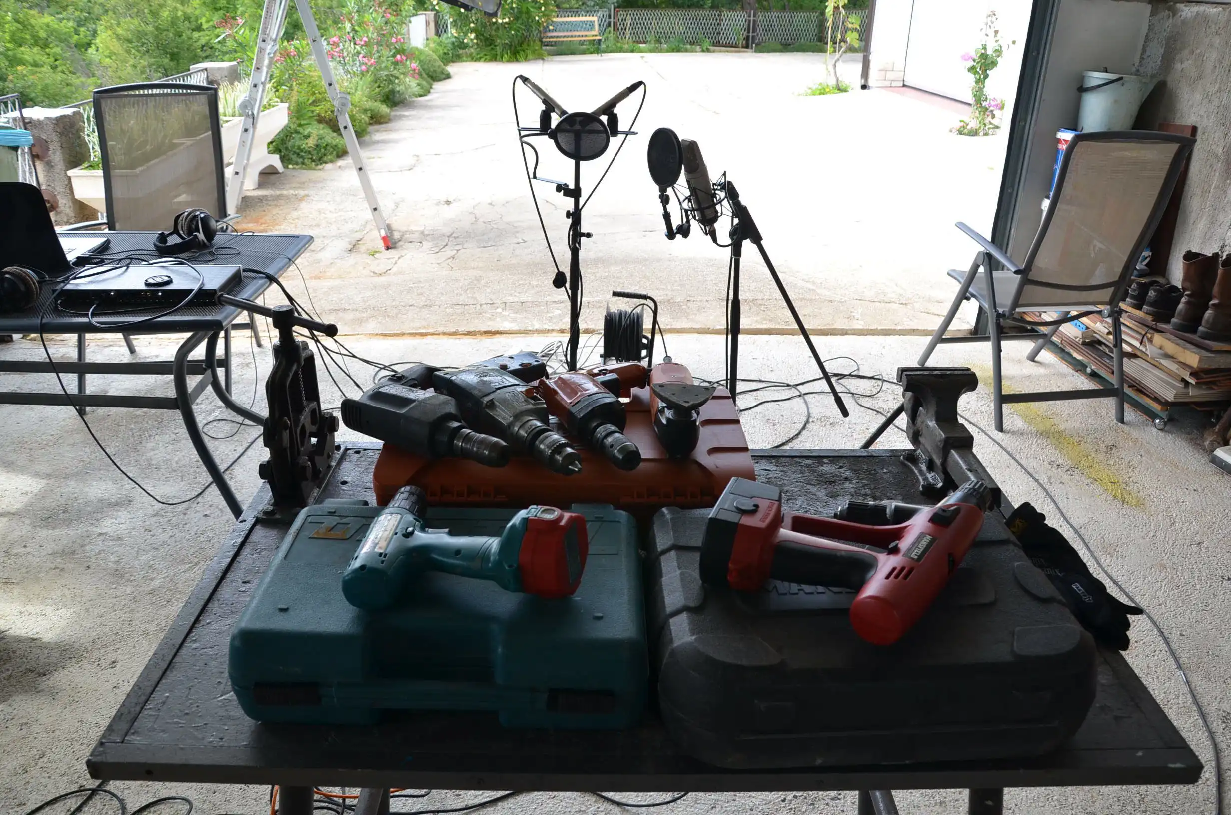 Matko and me in the  garage preparing to record the impulse response.